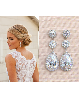 zestaw kolczyków ślubnych