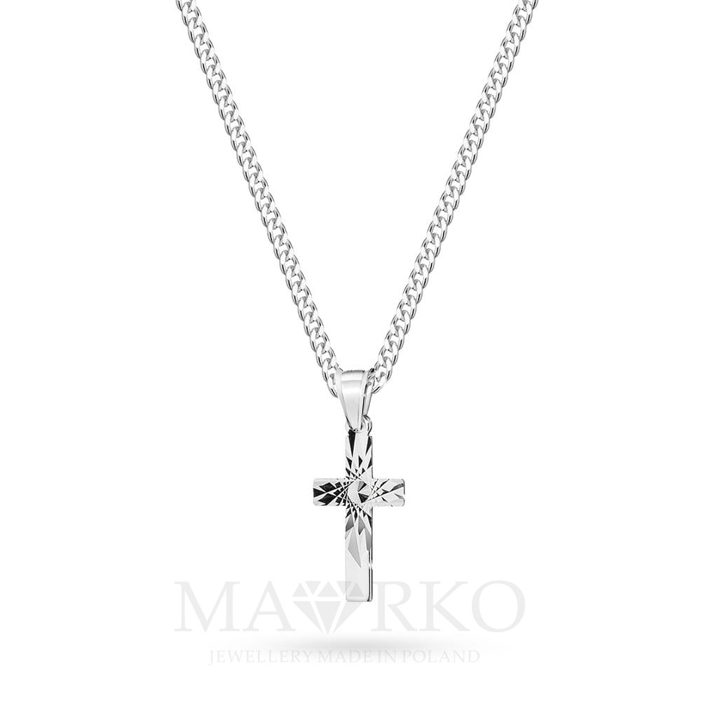 zestaw łańcuszek i krzyżyk srebrny