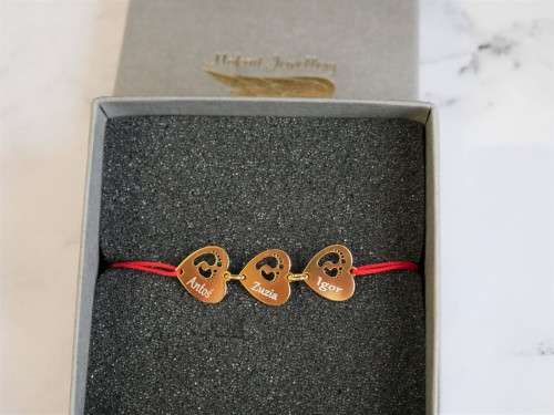 bransoletka z grawerem na sznurku